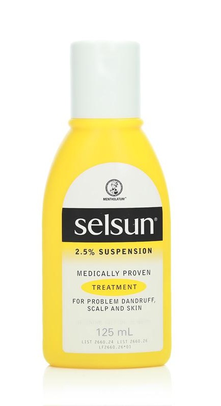 SELSUN 2.5% 125ml đặc trị các thể nấm da đầu, viêm chân tóc trị hết gầu 100%